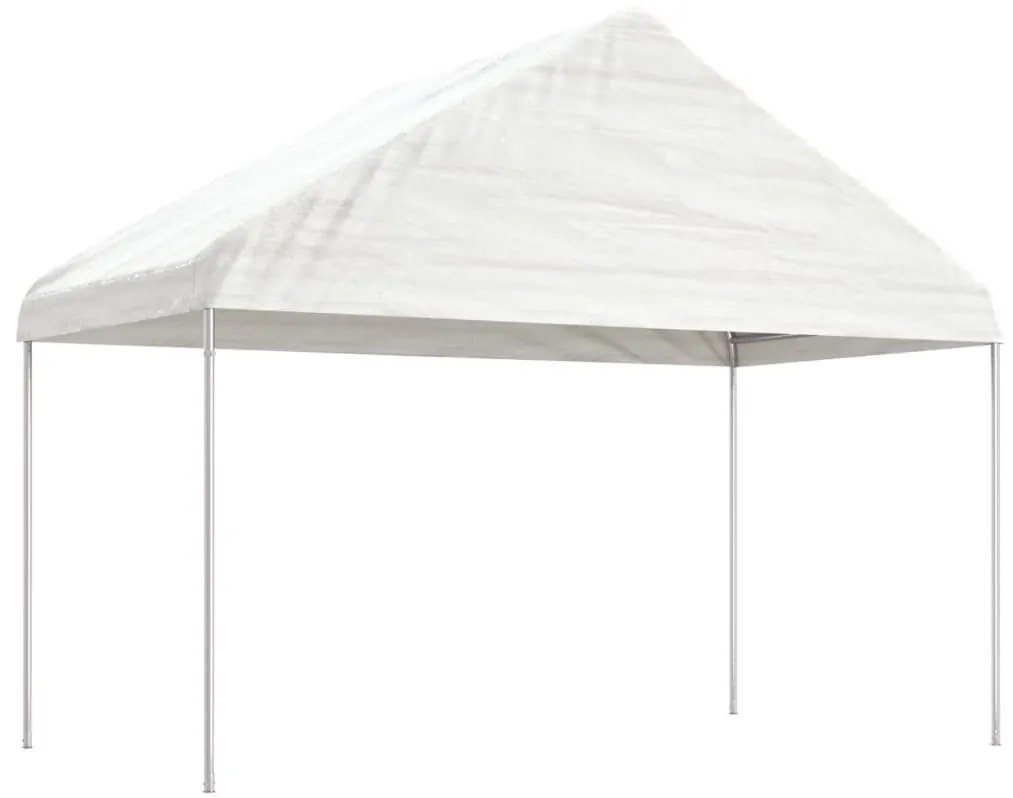 Gazebo com telhado 13,38x4,08x3,22 m polietileno branco