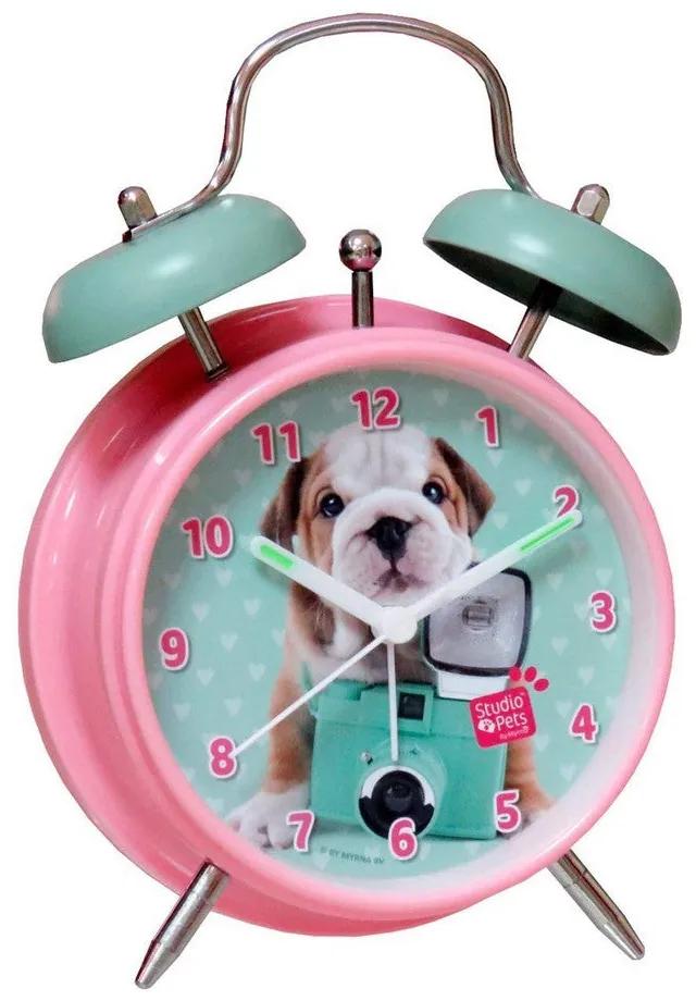Relógio-Despertador Studio Pets Cor de Rosa