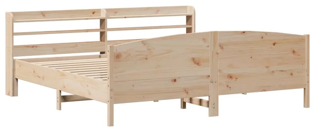 Cama sem colchão 200x200 cm madeira de pinho maciça