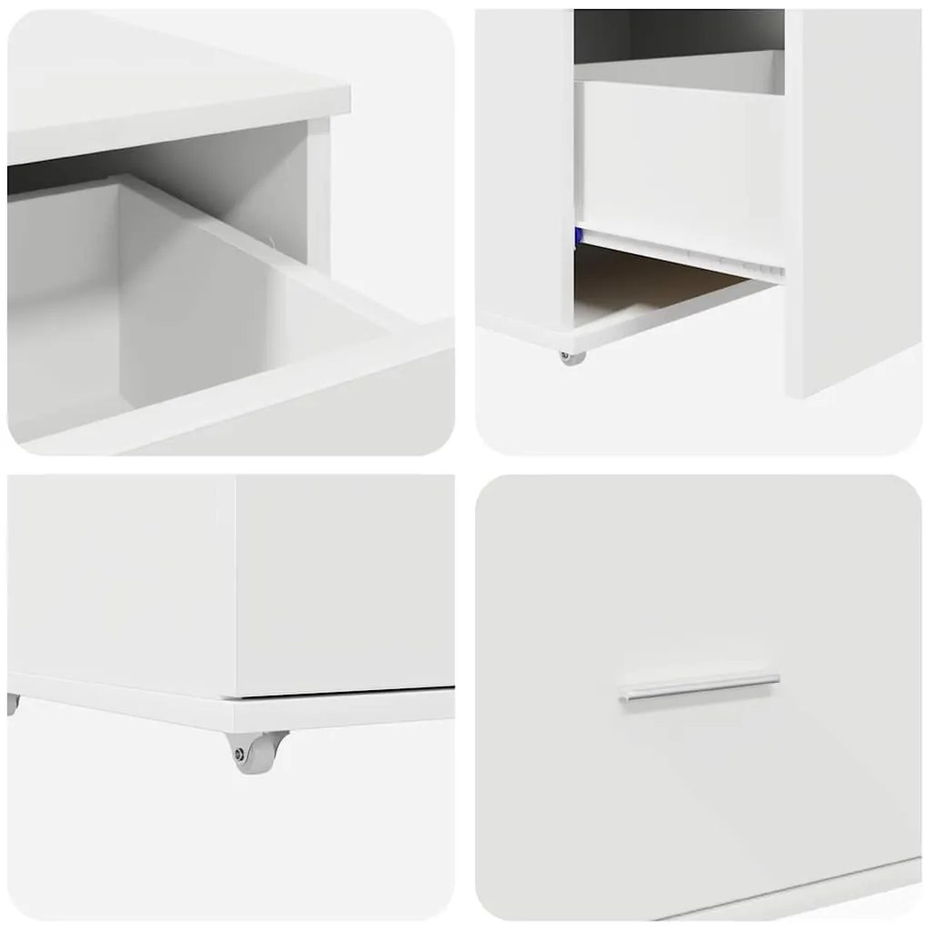 Mesa com gaveta Branco 131.5 x 50 x 106.5 cm Madeira processada