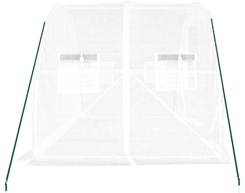 Estufa com estrutura de aço 6 m² 3x2x2 m branco