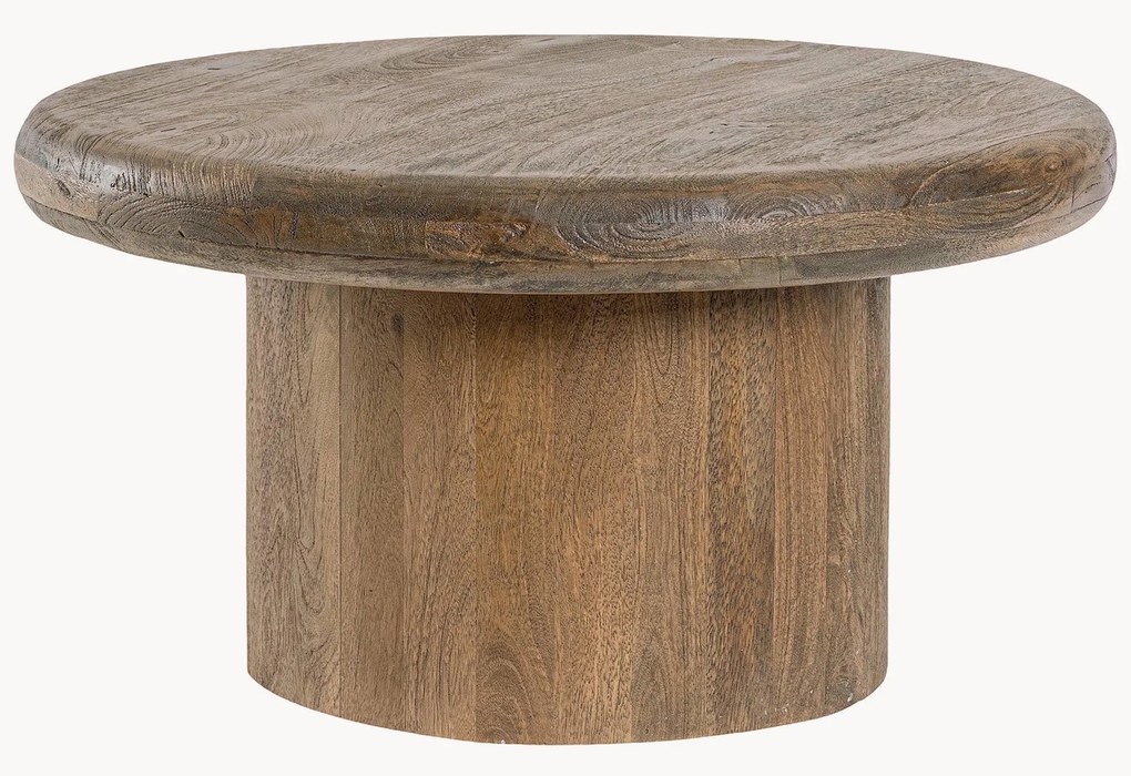 Mesa de centro redonda em madeira de manga Lopez, vários tamanhos