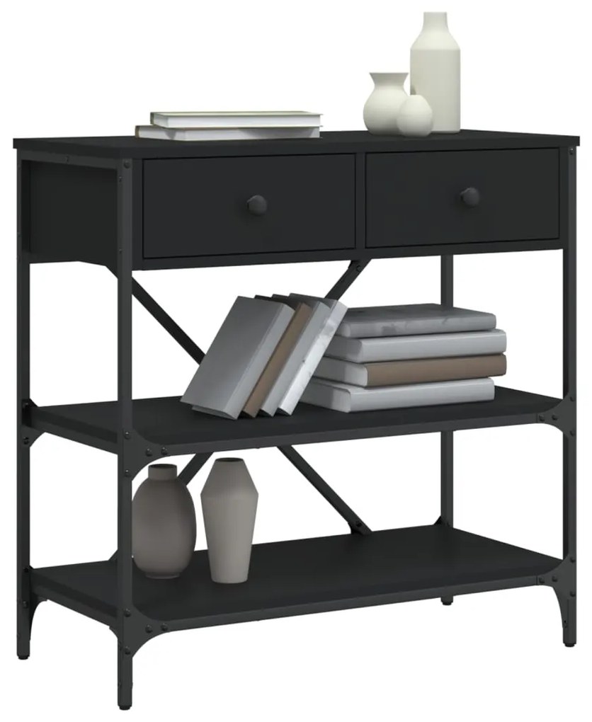 Mesa consola 75x34,5x75 cm derivados de madeira preto