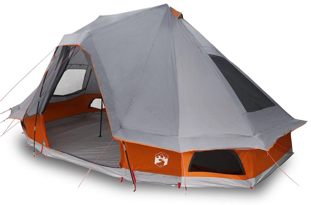 Tenda Familiar Tipi Cinza e Laranja para 6 Pessoas Impermeável