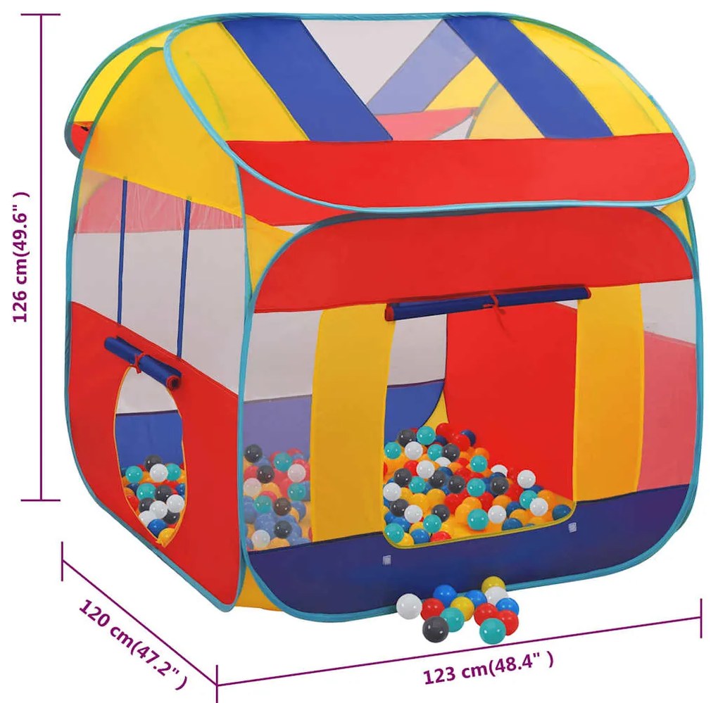 Tenda de brincar com 550 bolas 123x120x126 cm