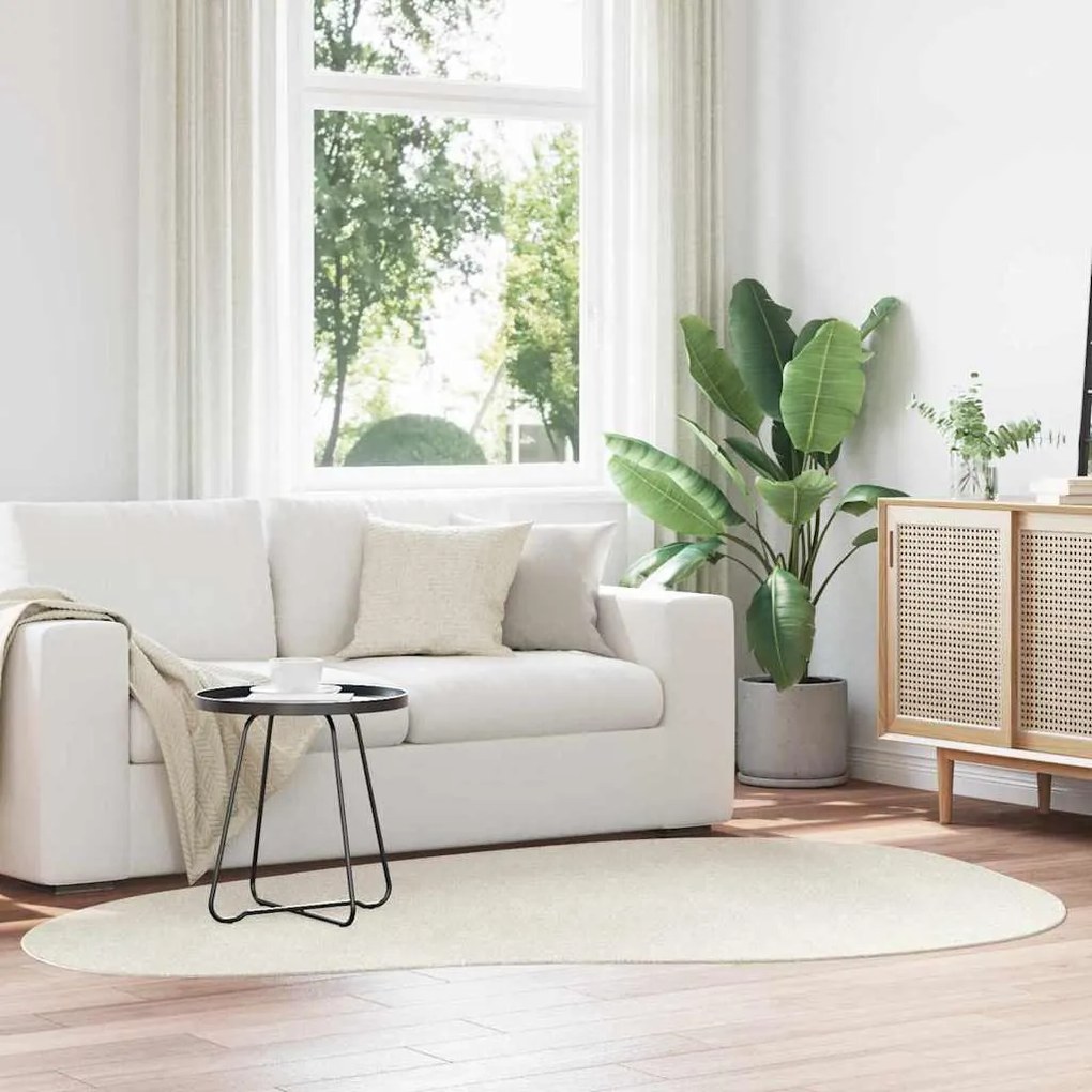 vidaXL Tapetes de área HUARTE Creme 160 x 230 cm Poliéster