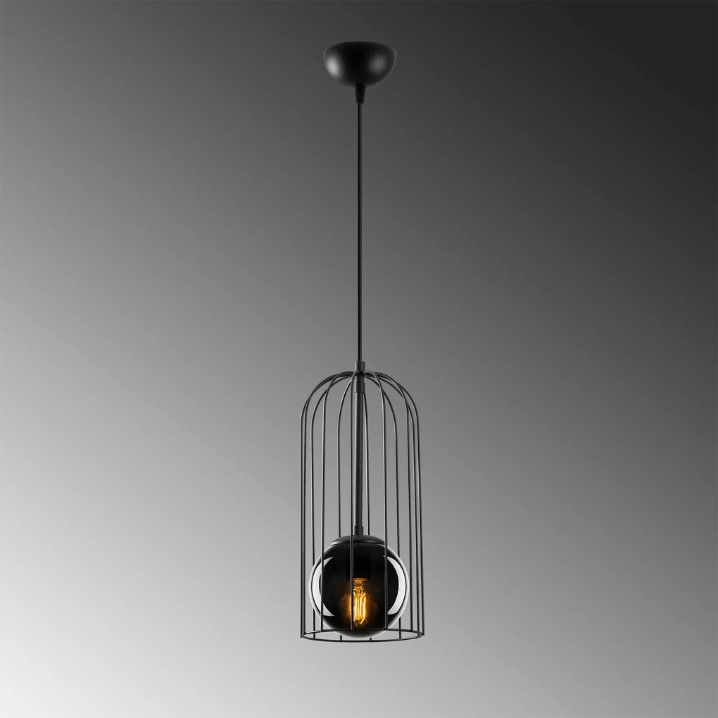 Candeeiro Suspenso Tweety – Preto – 17 x 17 cm, Altura Ajustável