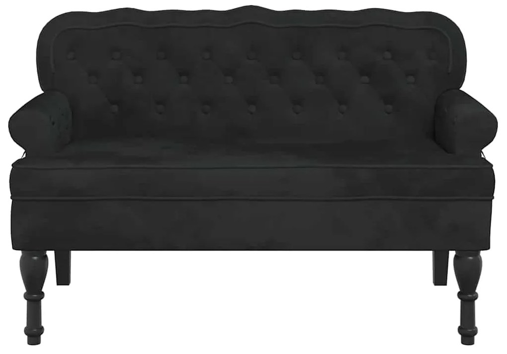 Banco com encosto 119,5x64,5x75 cm veludo preto