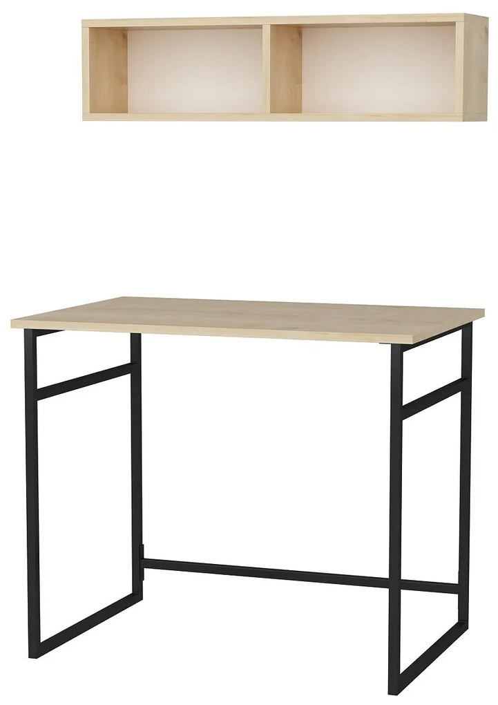 Secretária de Estudo Hussum - Preto Carvalho - 90x60x75 cm