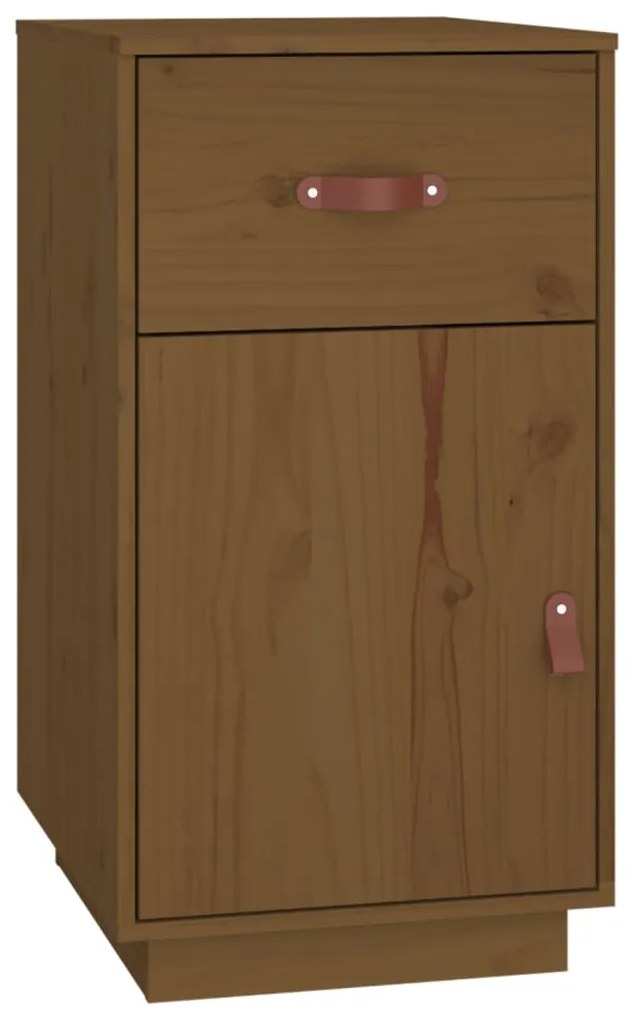 Secretária com armários 135x50x75 cm pinho maciço castanho mel