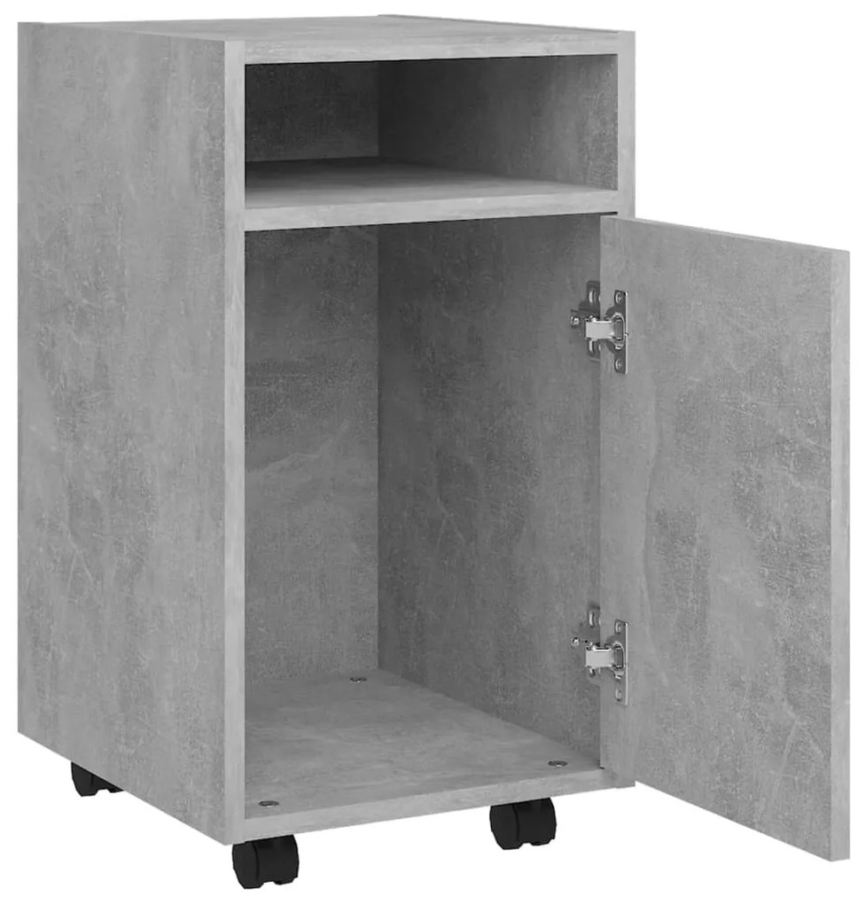 Móvel de apoio com rodas 33x38x60cm contraplacado cinza cimento