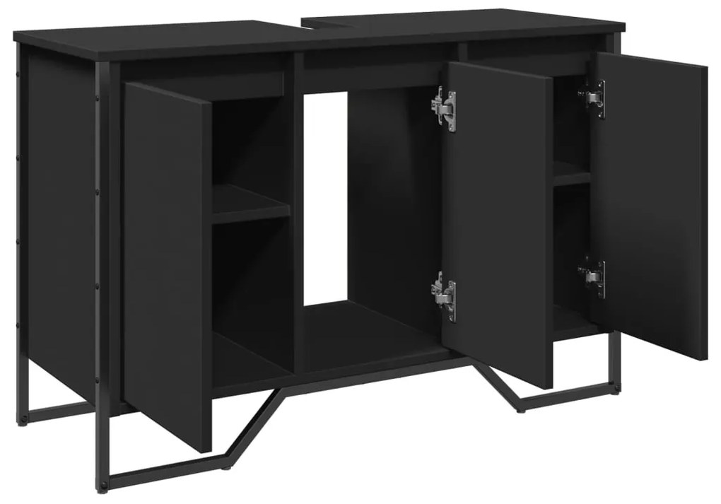 Móvel para lavatório 91x35x60 cm derivados de madeira preto