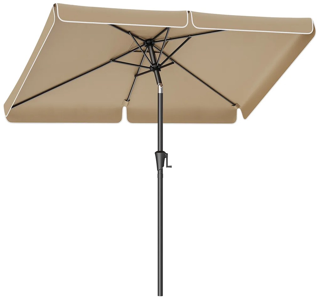 Guarda-sol de jardim 300 x 200 cm retangular sem base taupe