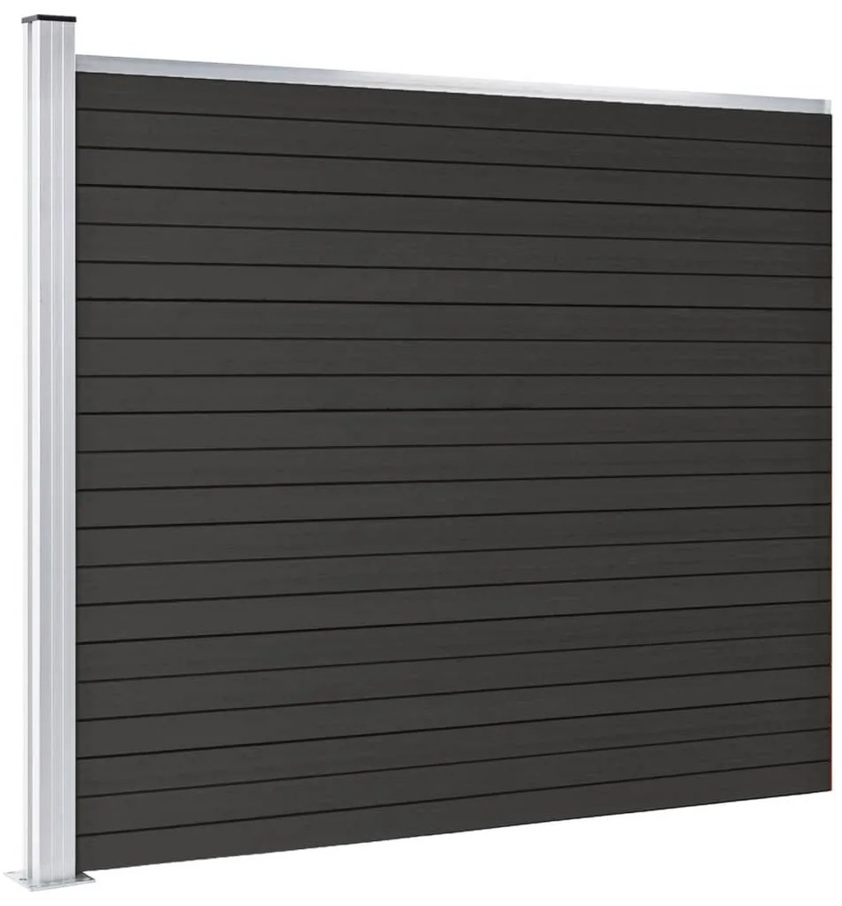 Painel de cerca 175x146 cm WPC cinzento