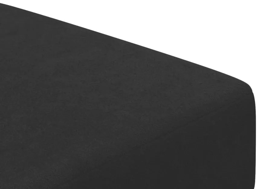 Sofá-cama 2 lugares c/ apoio de pés veludo preto