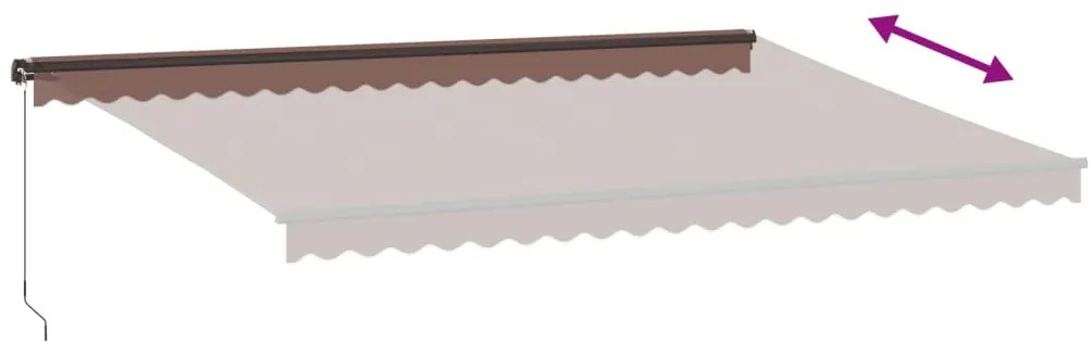 Toldo retrátil manual 500x350 cm castanho