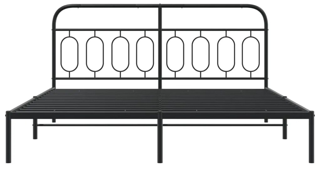 Estrutura de cama com cabeceira 160x200 cm metal preto