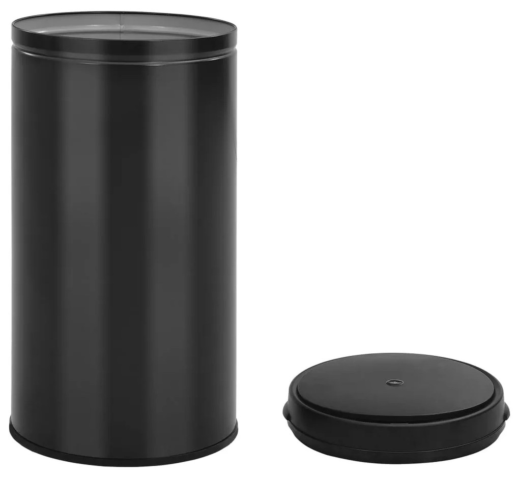 Caixote do lixo com sensor automático 60 L aço carbono preto