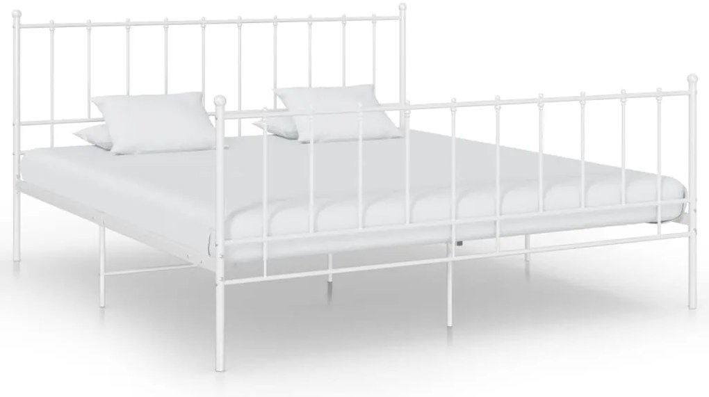 Estrutura de cama 200x200 cm metal branco