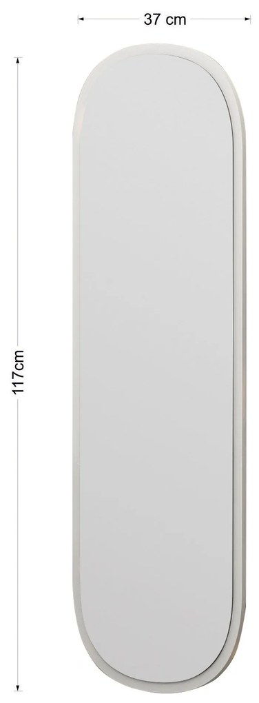 Espelho "Magnum" - 40 x 120 x 2,2 cm - Branco - Design Moderno