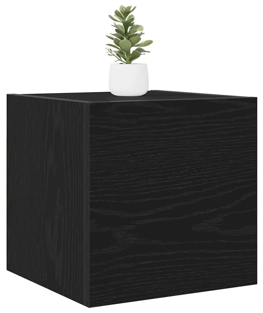 Gabinetes de TV Montados na Parede vidaXL 2 pcs Carvalho Preto 30,5x30
