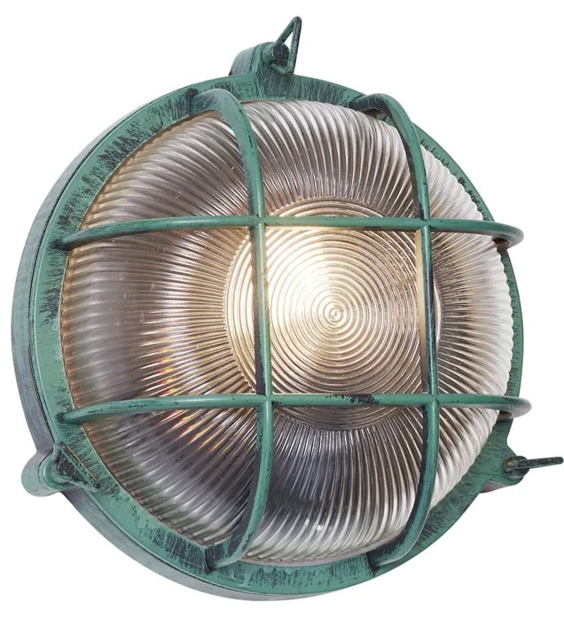 Candeeiro de Parede Exterior Verde Redondo IP44 - Noutica