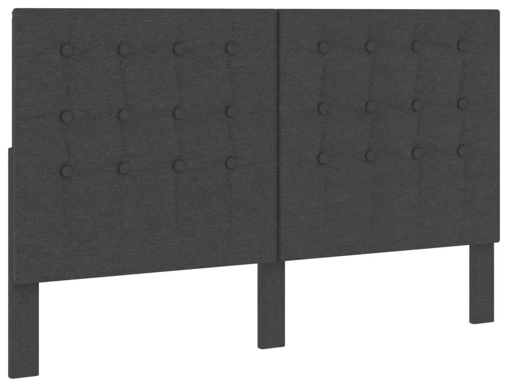 Cabeceira de cama acolchoada 180x200 cm tecido cinzento-escuro