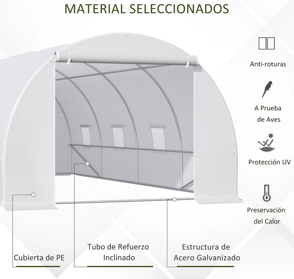 Estufa Tipo Túnel 600x300x200cm com 8 Janelas e Cobertura de Polietile