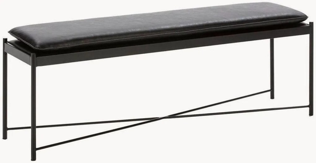 Banco estofado em couro sintético Barbara