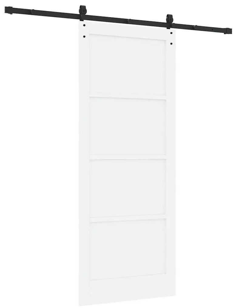 Porta Deslizante vidaXL com Conjunto de Ferragens Brancas 86x211 cm Ma