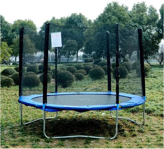 Cama Elástica Ø244cm com Rede de Segurança Conjunto de trampolim para Jardim Carga máx. 100kg Azul e Preto