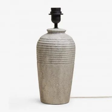 Base Para Candeeiro De Mesa ?30 Cm Em Cerâmica Taissa Cinzento Areia - Sklum