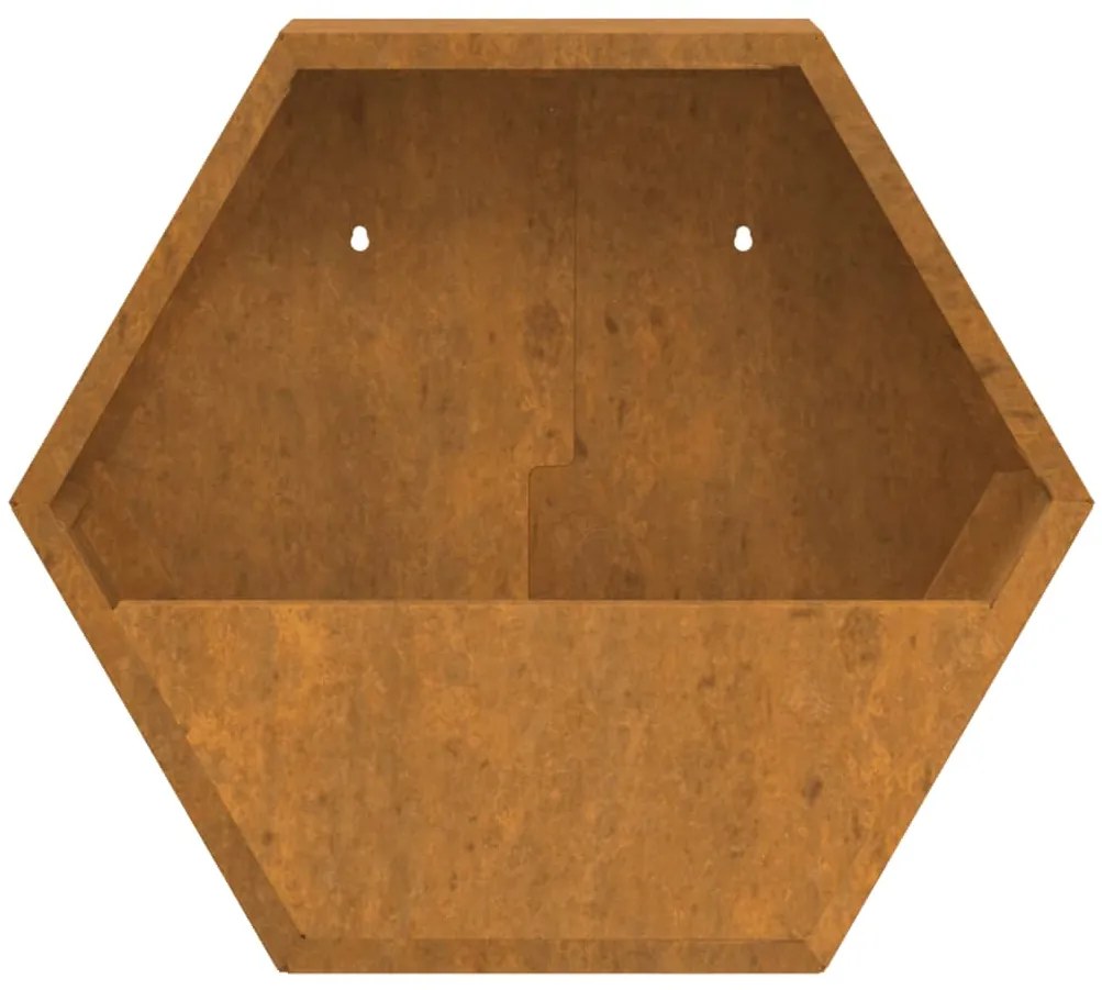 Vasos/floreiras de parede 2 pcs aço corten cor enferrujado