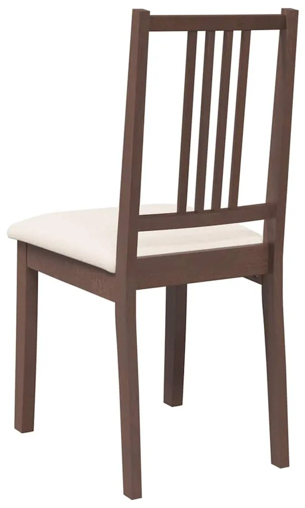 Cadeiras de jantar com almofadões 2 pcs madeira maciça castanho