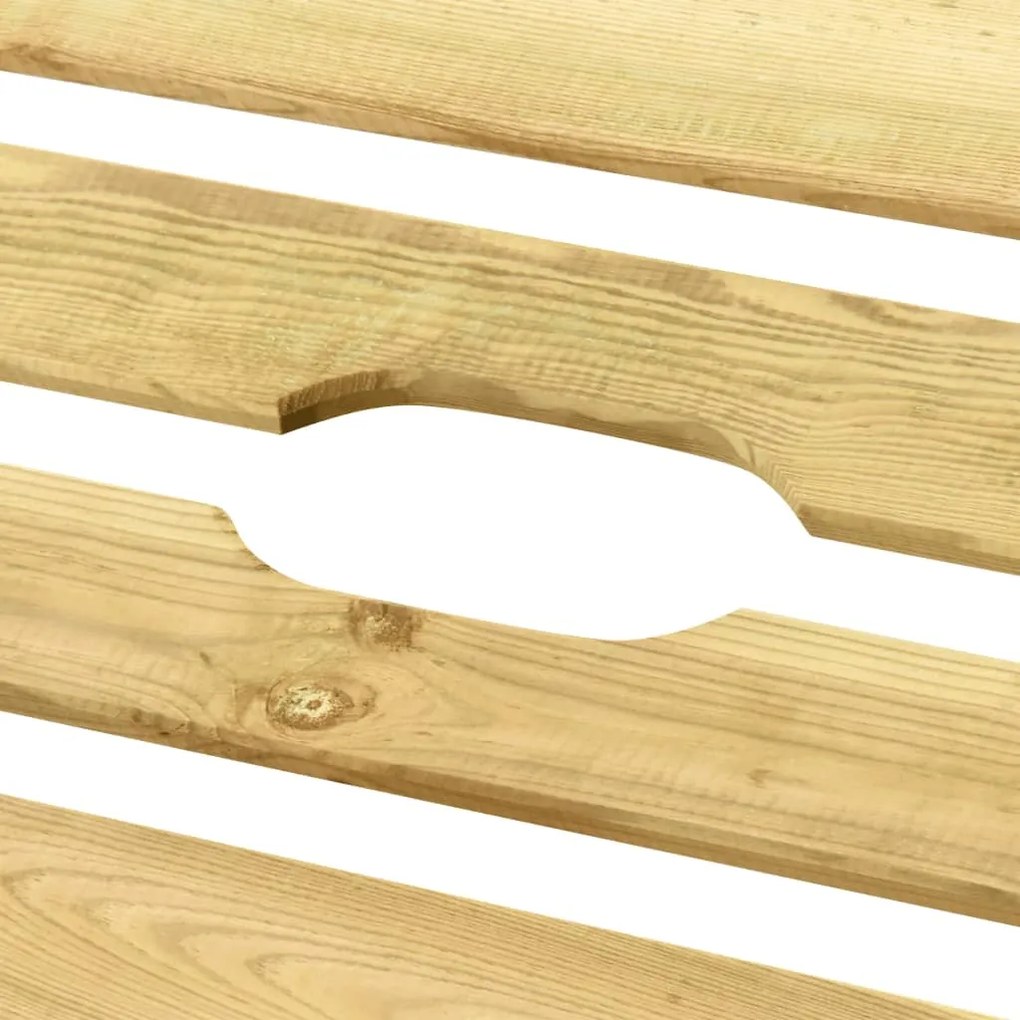 Espreguiçadeira com mesa madeira de pinho impregnada verde