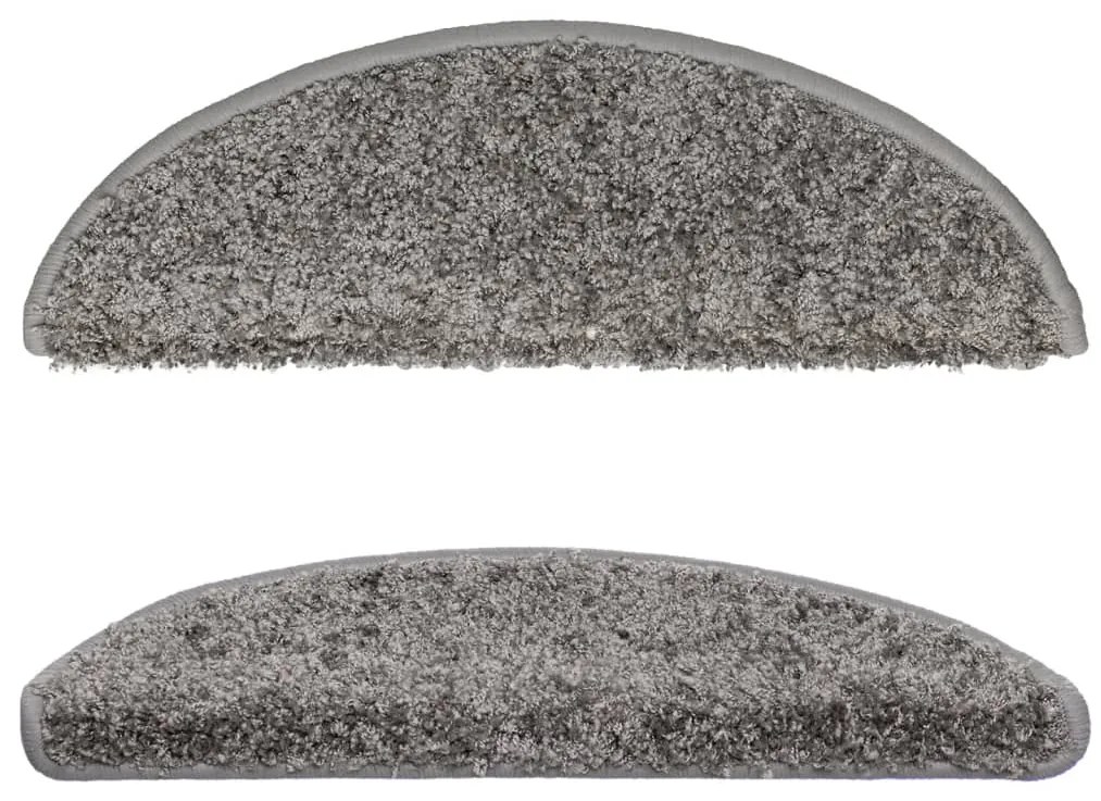 Tapetes de escadas 10 pcs 56x17x3 cm cinzento