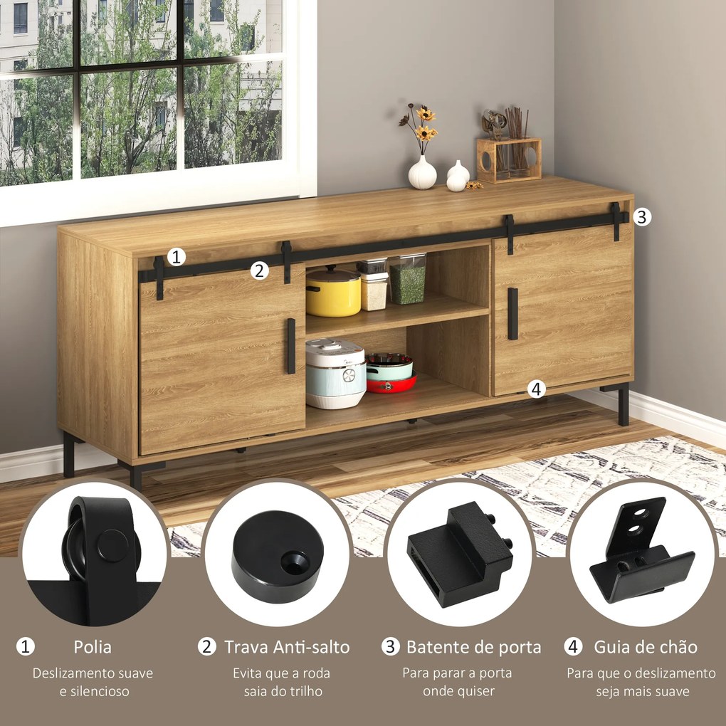 Ferragens Portas de Correr 200 cm Kit para Porta de Correr Dupla Largura 50 cm Aço Carbono Preto