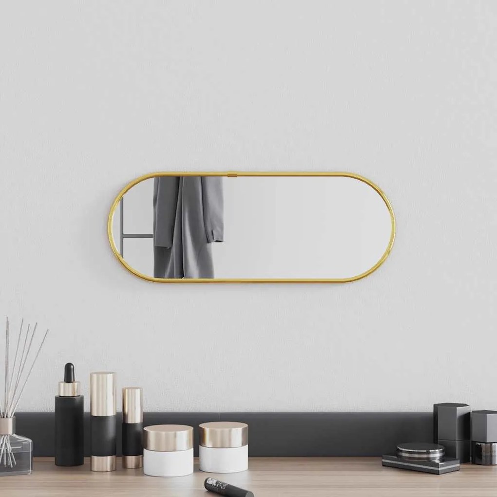 vidaXL Espelho de parede 40x15 cm oval dourado