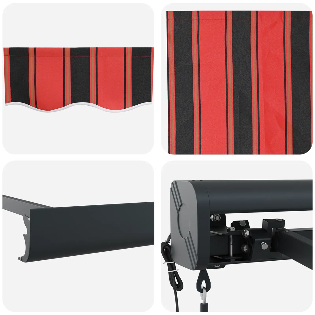 Toldo Retrátil Automático Laranja e Marrom 450x300 cm