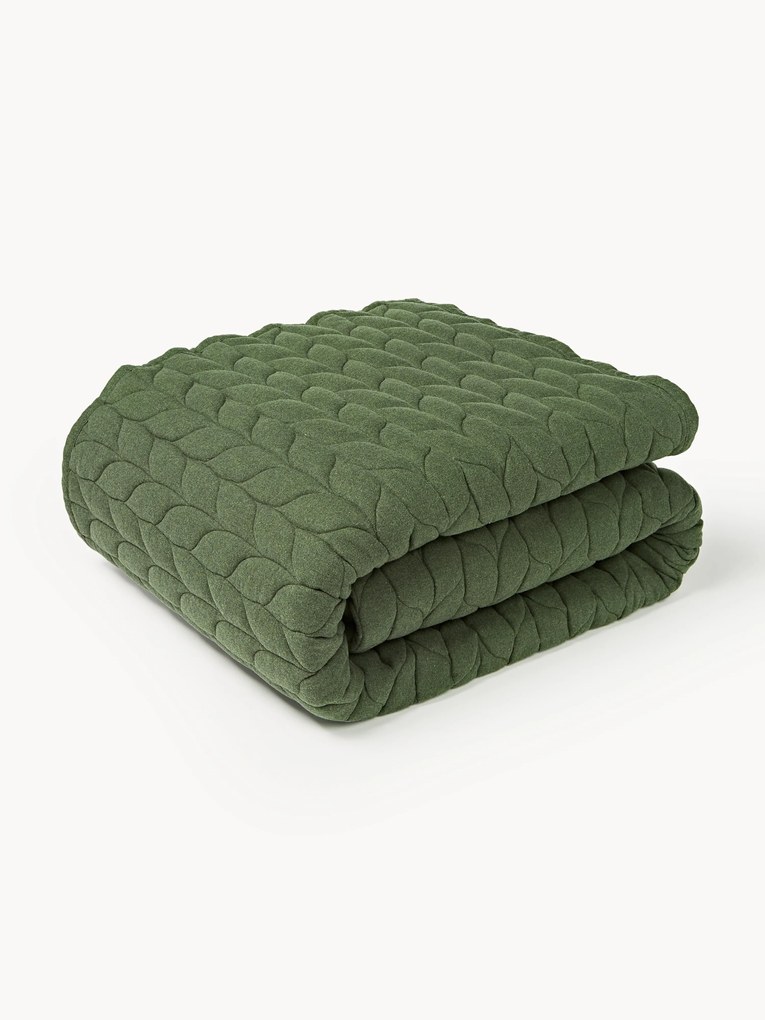 Quilted Flannel Bedspread Selby with Textured Pattern