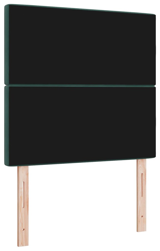 Cabeceira vidaXL Botão de Cristal de Veludo Verde Escura 100 cm, Cabec