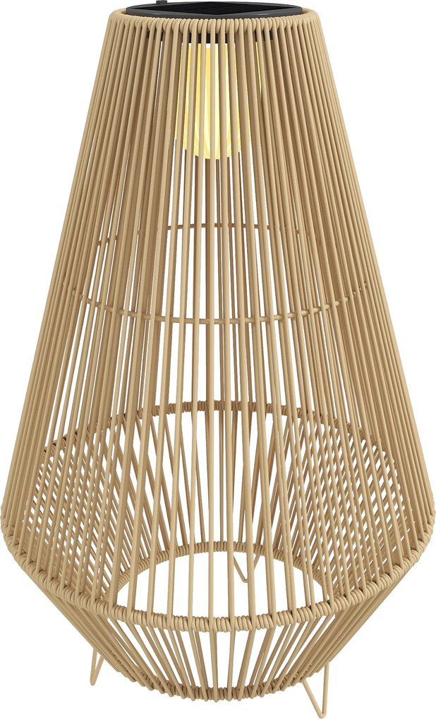 Outsunny Luminária de Chão Solar Rattan com Sensor de Luz LED Estilo Boho IP44 À Prova d'Água | Aosom Portugal