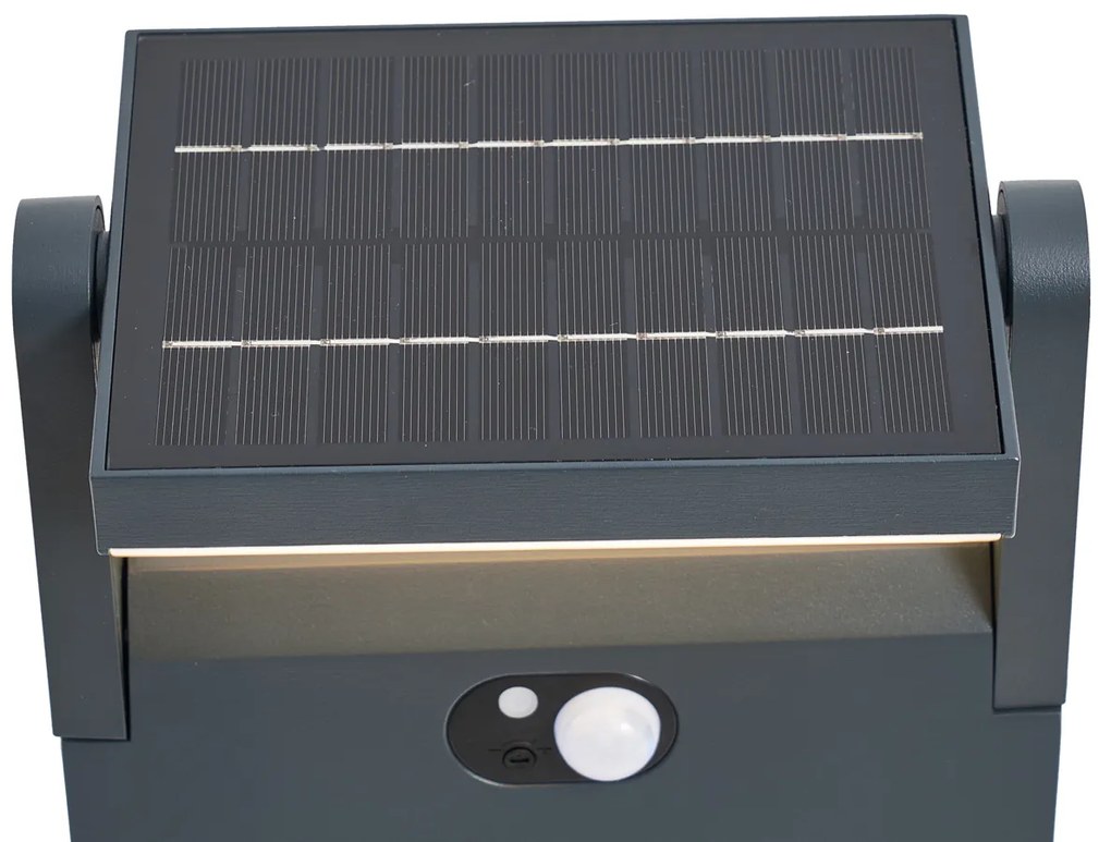 LED Luminária de poste exterior cinza escuro com sensor de movimento 60cm IP54 Solar - Judge Moderno