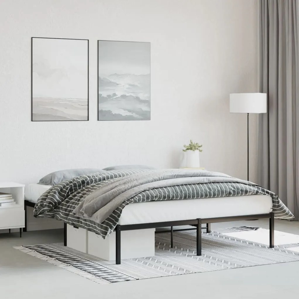 Estrutura de cama 160x200 cm metal preto