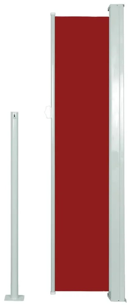 Toldo lateral retrátil para pátio 140x300 cm vermelho