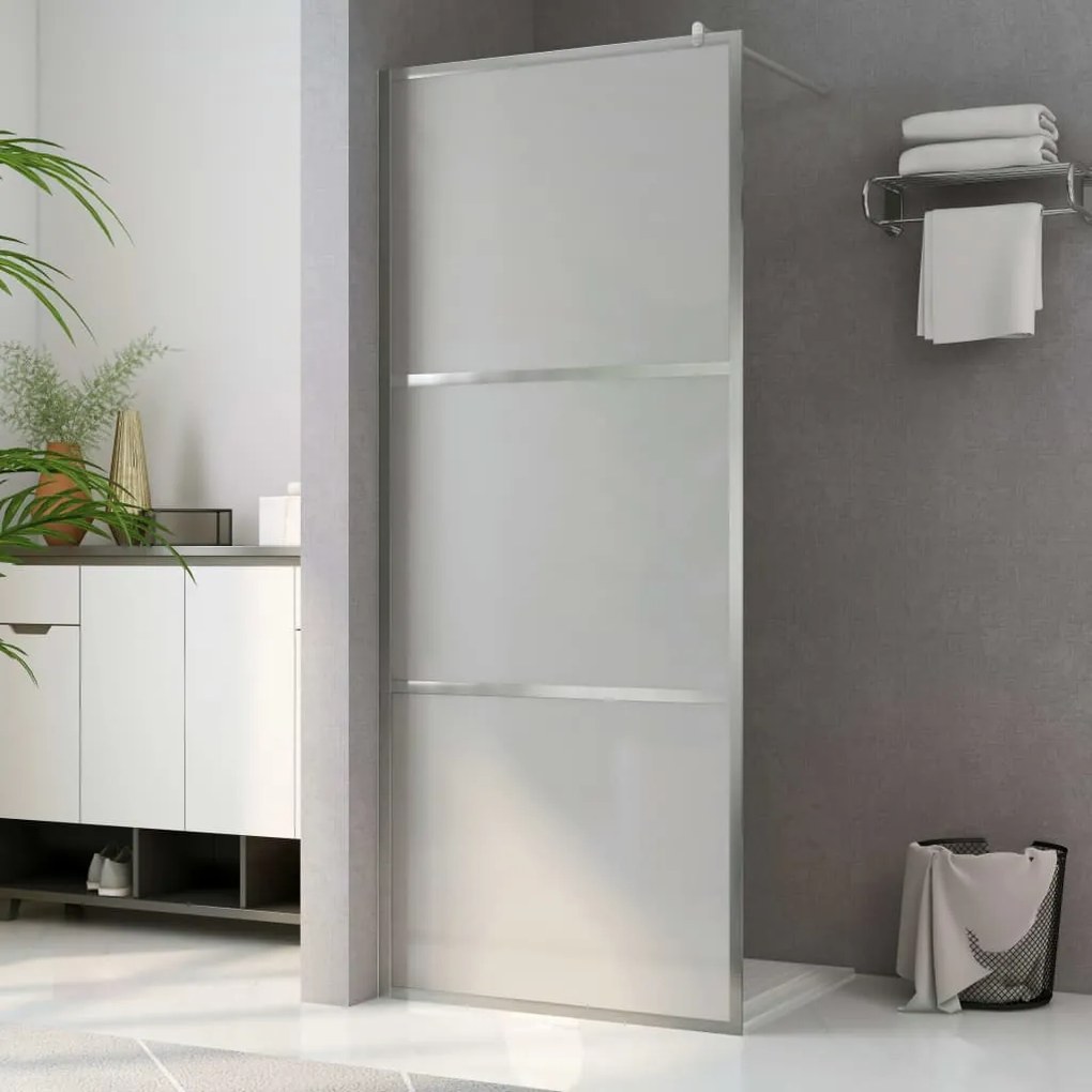 vidaXL Divisória de chuveiro 90x195 cm vidro fosco ESG