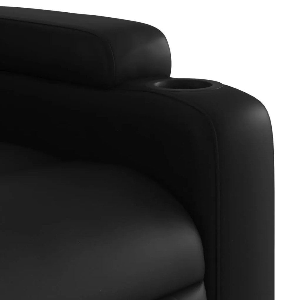 Poltrona massagens reclinável elevatória couro artificial preto
