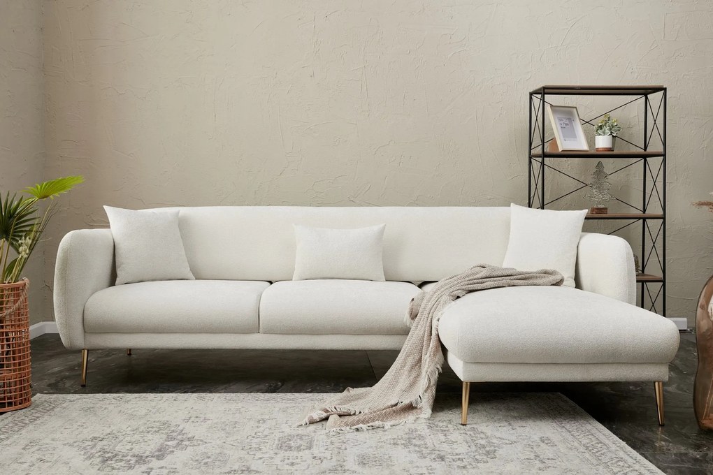 Sofá-Cama de Canto Simena – Creme Dourado – 77x77x70 cm
