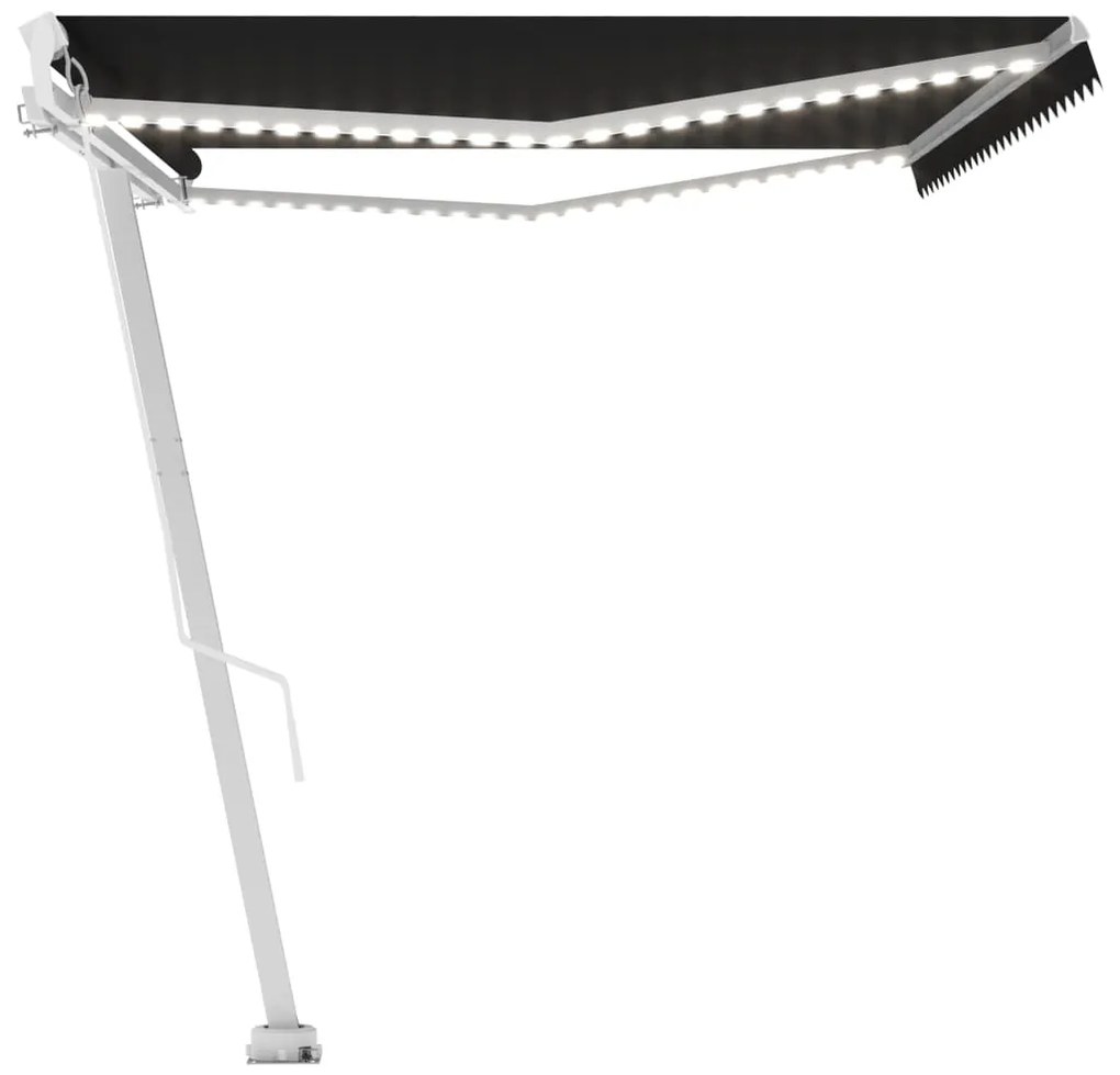 Toldo retrátil manual com LED 500x350 cm antracite