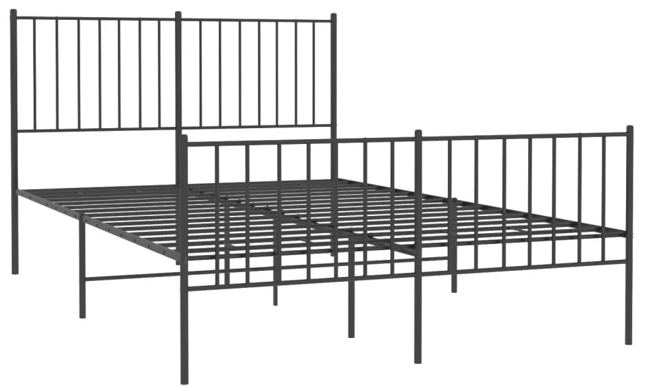 Estrutura de cama com cabeceira e pés 120x200 cm metal preto